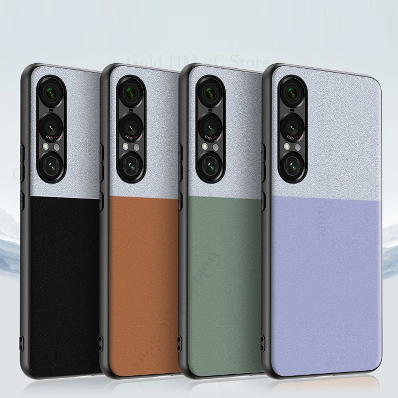 

For Sony Xperia 1 VII Splice Leather Phone Shockproof Case Xperia 1 IV Protection Holster Phone Cover Xperia 1 VI 1V Soft Bumper
