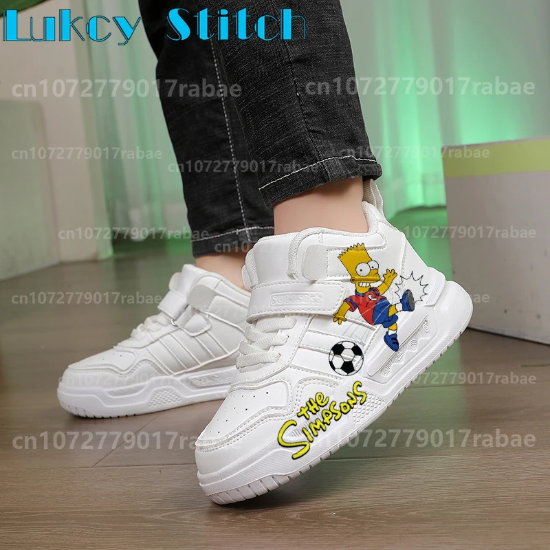 

simpson Children's shoes sports basketball shoes kid boys girls fashion high quality High top White casual shoes