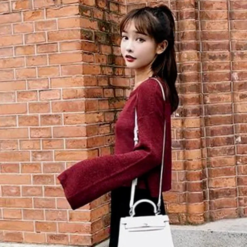 

Pullovers Women Long Sleeve Simple Sweaters Retro All-match Breathable Korean Style Knitting Spring Autumn O-neck Loose-fitting