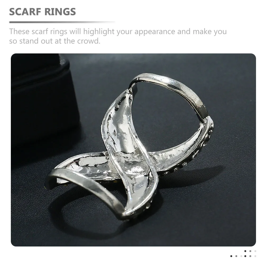 2 قطعة حلقات وشاح حجر الراين مقاطع شال مشبك المشابك ملابس أنيقة السحابات لفساتين تي شيرت القبعات الاستخدام اليومي للحفلات