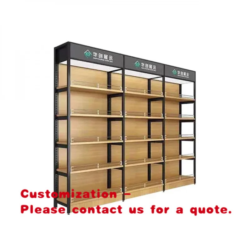 custom.Modern Style Metallic Heavy Duty Single-Sided Supermarket Rack Retail Store Product Display