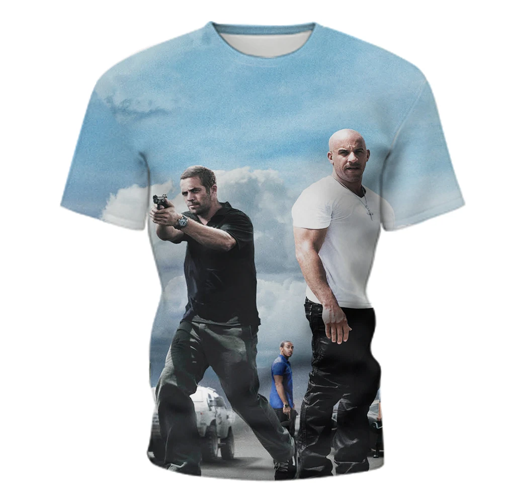 Summer Fast And Furious 3D Printed T-Shirts Streetwear Men Women Fashion Short Sleeve T Shirt O-Neck Male Tees Tops Man Clothing