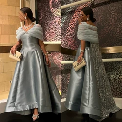 Elegant Customized Off-the-shoulder A-line Celebrity Dress Beading Paillette / Sequins Tulle Charmeuse Evening