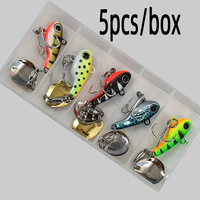 5pcs/box Metal Vib Fishing Lure With Spoon Sequin For Trout Fly Fishing Durable Metal Construction Suitable Freshwate Fishing