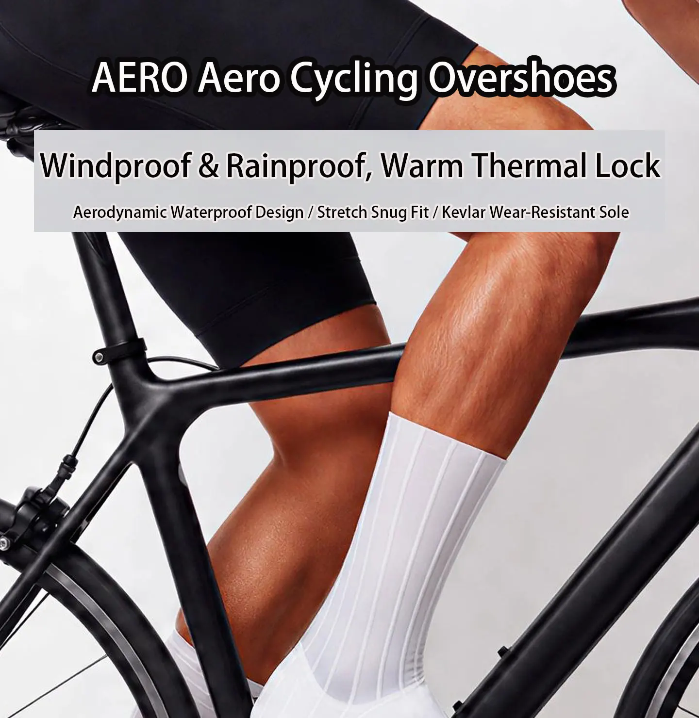 Aero Aerodynamische, ultraleichte, gewebte Fahrradschuhüberzüge, wind- und wasserdicht, für Rennräder, professionelle Team-Zeitfahrräder, verbesserte Fahrradausrüstung für Herren und Damen, Dh-S02 – Detail 1