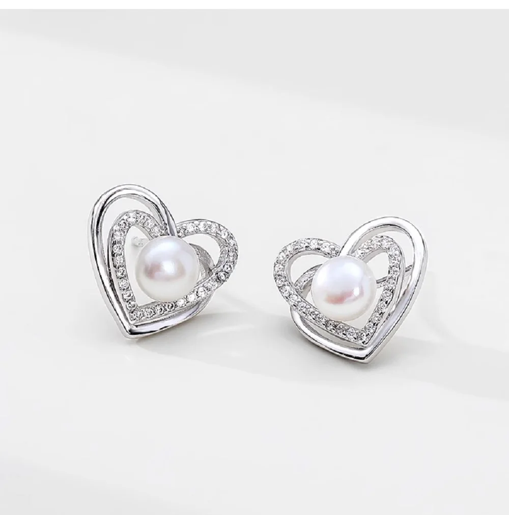 

2025 New Top selling AAAA5-6mm Natural Japanese Pearl Earrings Love Earrings Sweet Earrings 925s