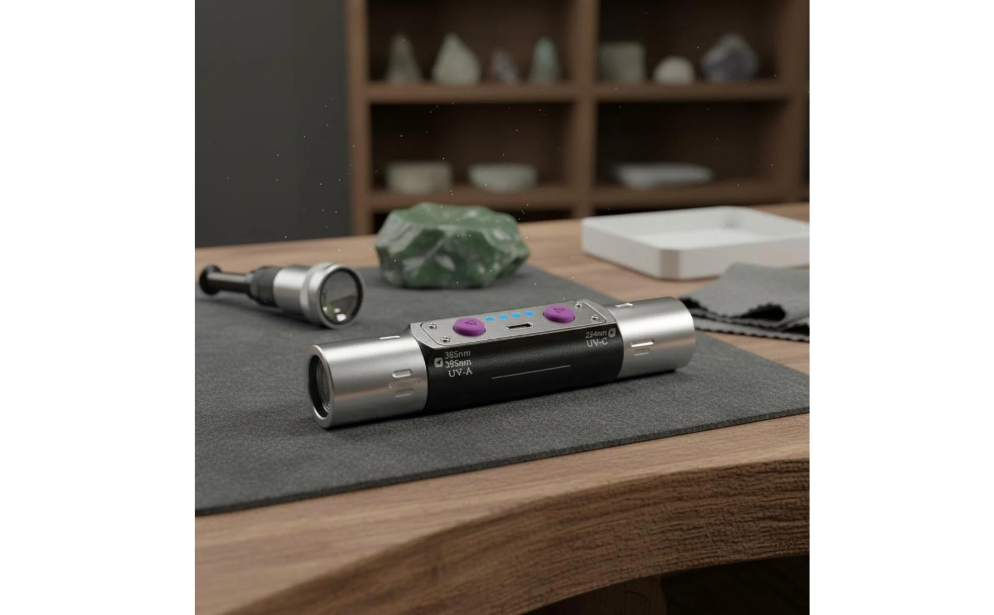 Two Wavelength Flashlight Type-C Charging Handheld Tool Portable Gear Gift Box