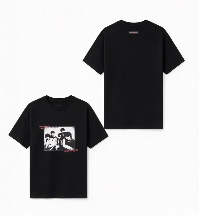 2026 new Vintage Black White Group Portrait Graphic T-shirt Unisex Retro Music Photo Style Short Sleeve Top