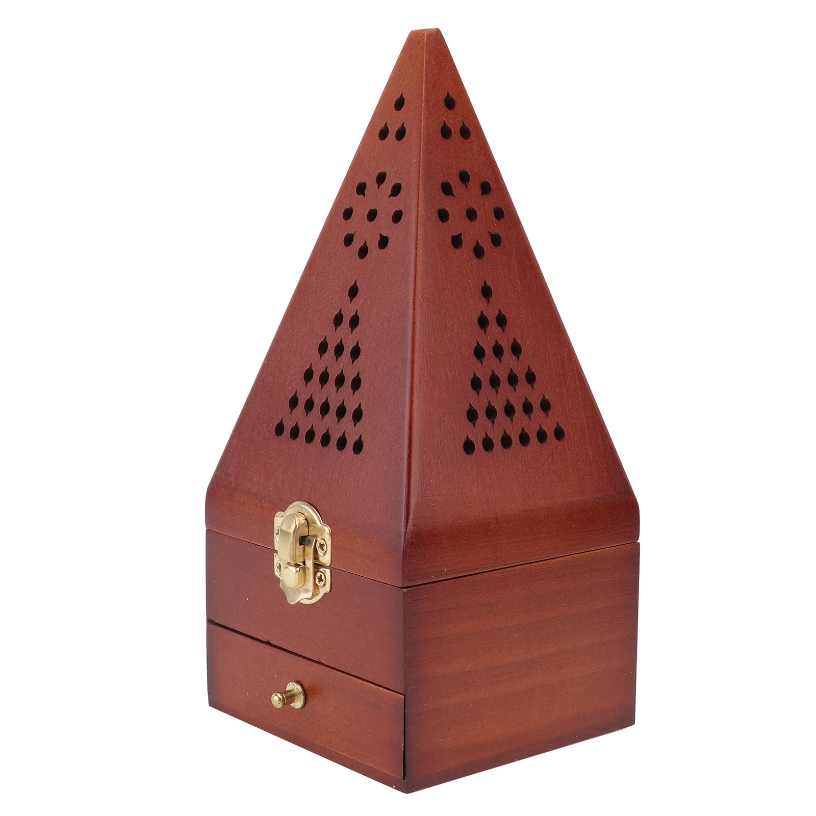 

1Pcs Wooden Incense Burner Dark Red Metal Craft Home Aroma Censer Ornament for Study Bedroom Sauna Yoga