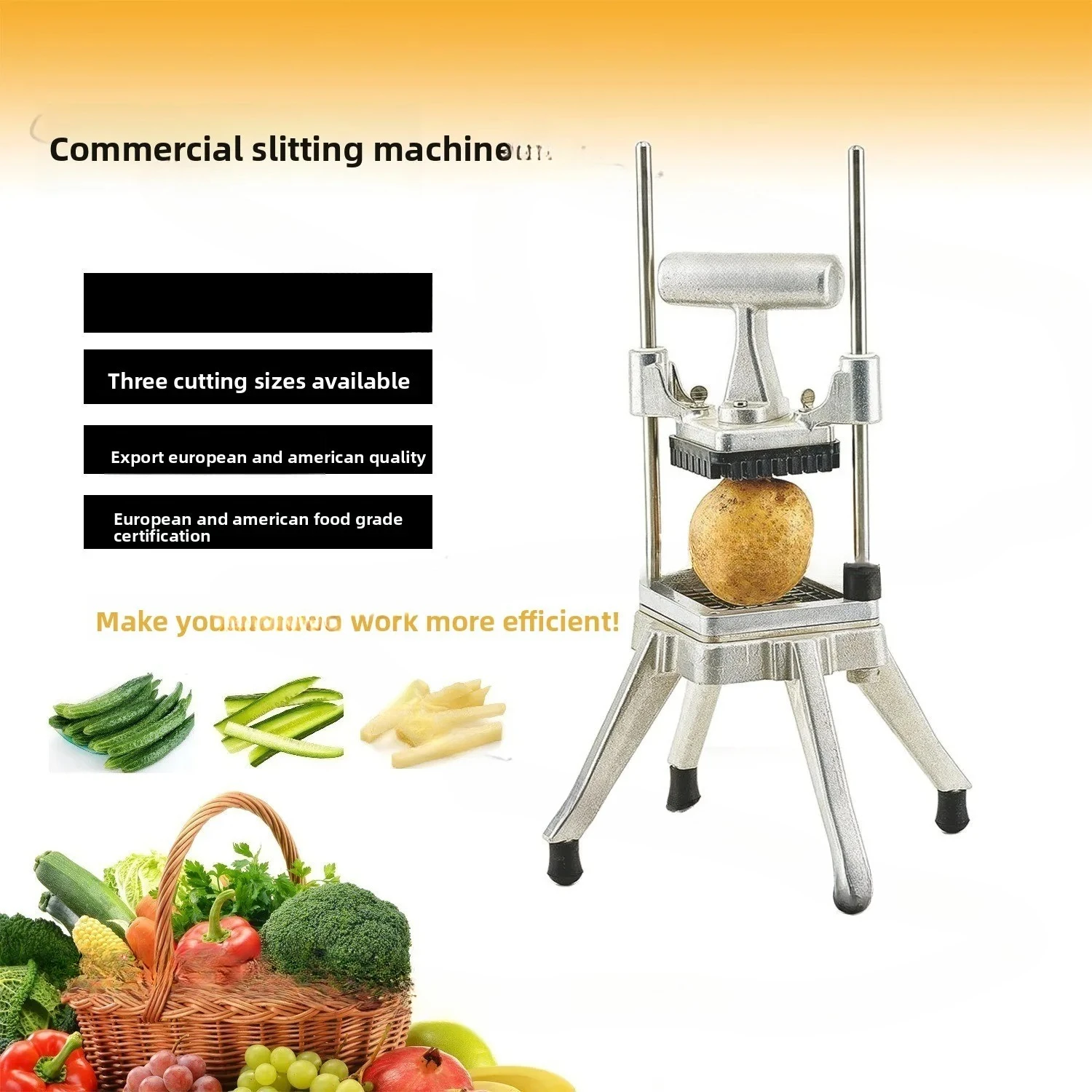Commercial Vertical Multifunctional Vegetable Cutter, Manual Cucumber and Potato Cutting Machine, Vertical Dicing Machine