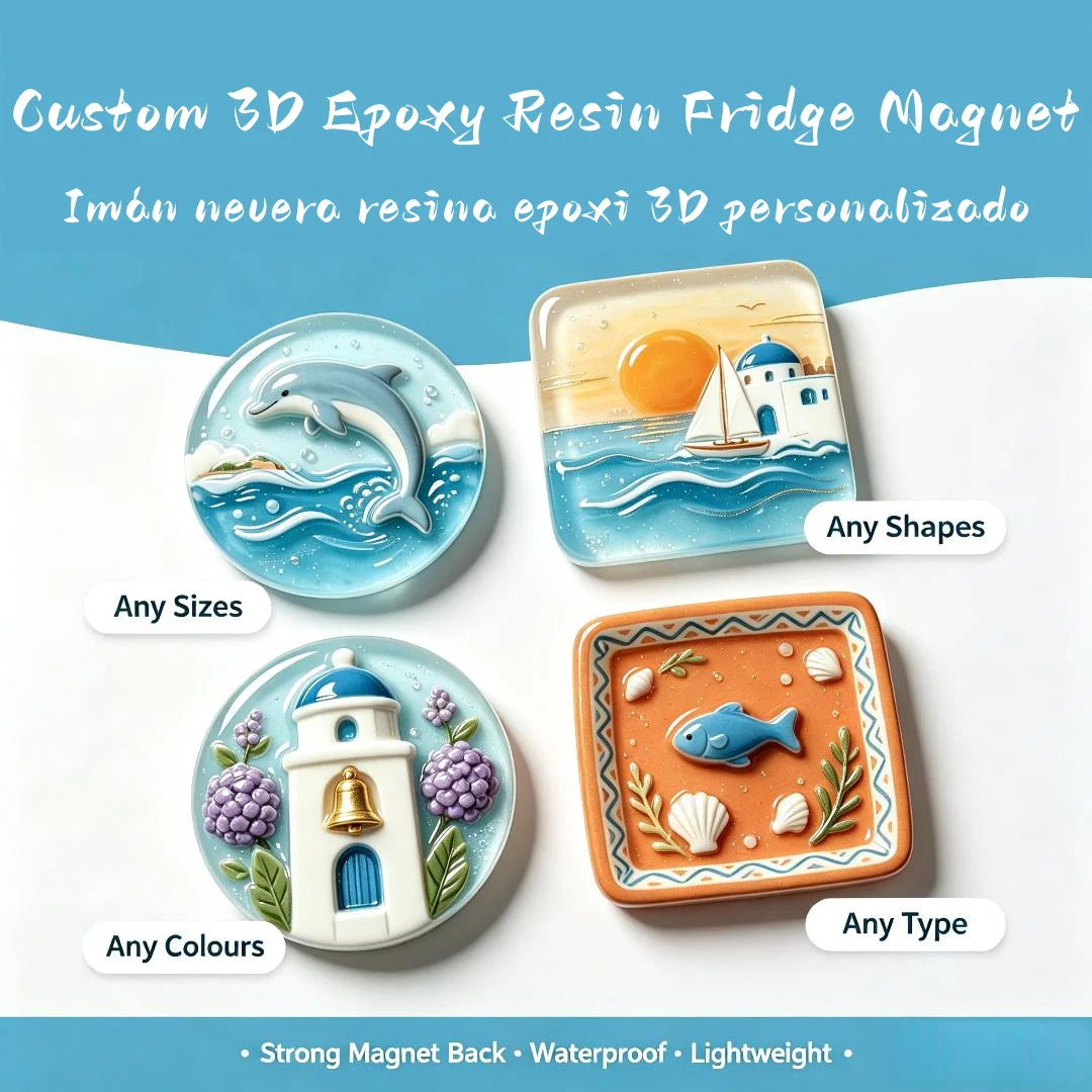 Factory Customized 3D Logo personalized Epoxy Resin Fridge Magnet Creative 3D Three-dimensional Home Decoration Magnet