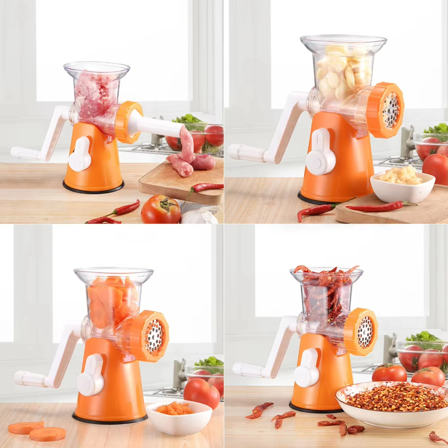 Stainless Steel Manual Meat Grinder Vegetable Fruit Pulverizer Beef Mincer Sausage Kitchen Grinder