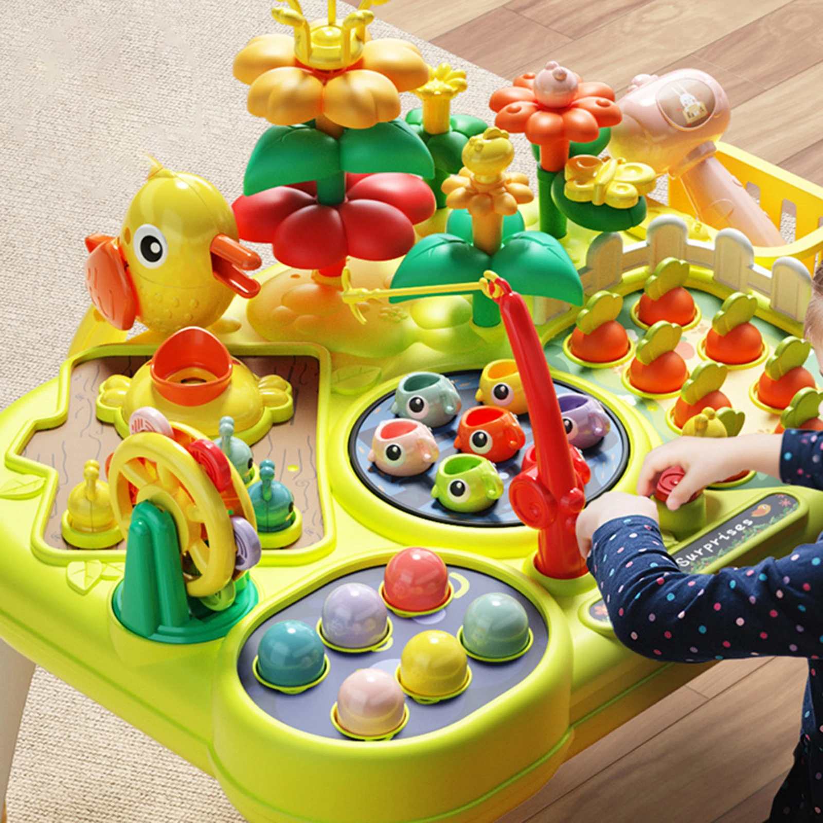 Baby Activity Table com música, brinquedos sensoriais, máquina colorida, brinquedo educativo para crianças, desenvolvimento precoce