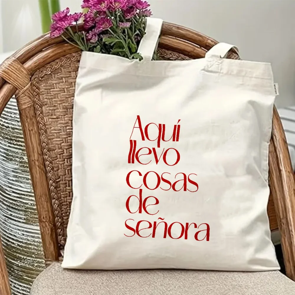 A Simple Letter-Printed Tote Bag, Lightweight and Foldable, Suitable for Use in Student Libraries, Perfect as a Christmas and Birthday Gift for Mom, Suitable for Students and Teachers