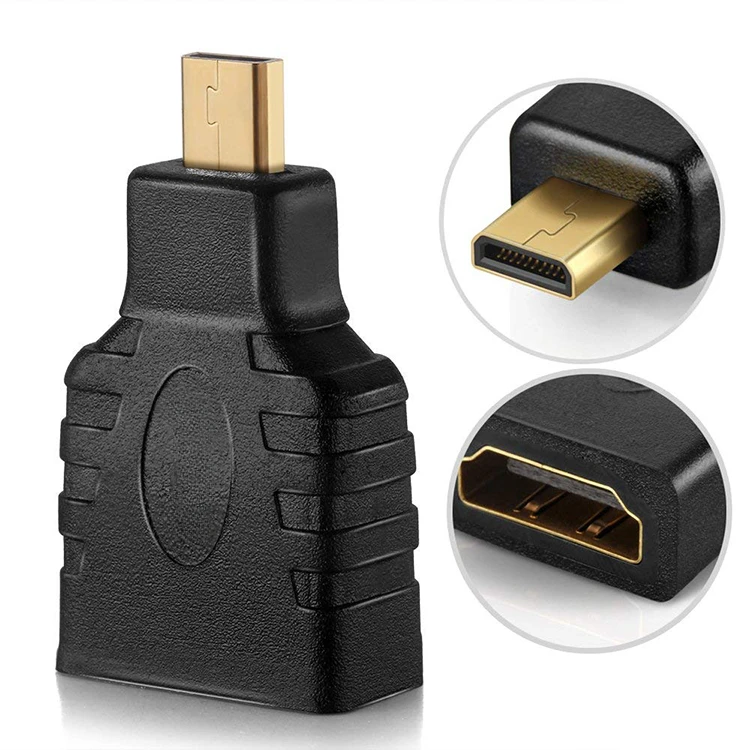 Convertor Conecter HD TV GOLD HDTV-compatible Female to Micro HDTV-compatible Type D Male Adapter F/M