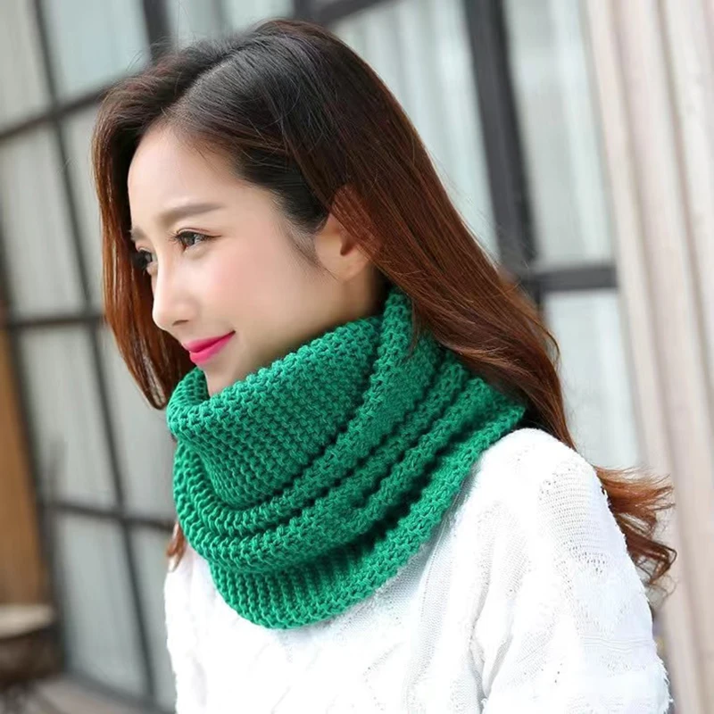 9 Colors Winter Snood Scarf Fashionable Cotton Trendy Adult Snood Scarf Versatile Versatile Knitted Scarf For Travel New