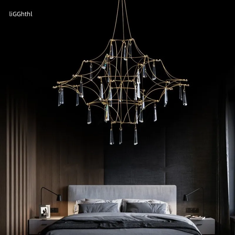 

French Modern Simple Firefly Full Of Stars Art Chandelier Is Suitable For The Winery Villa Living Room Crystal Chandelier