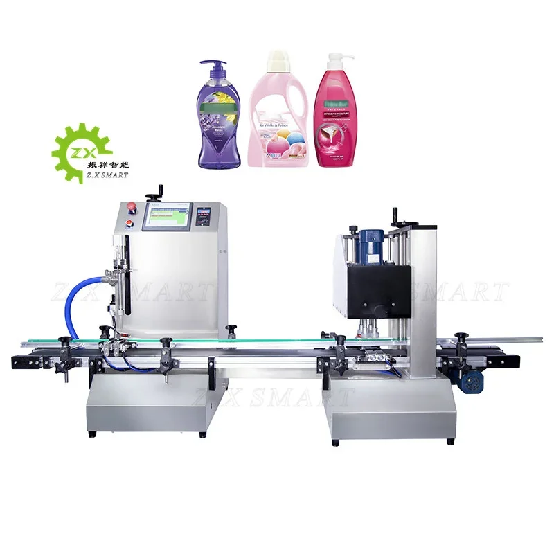 ZXSMART Full Automatic Desktop CNC Liquid Oil Filling Machine With Conveyor Water Filler Filling Machine