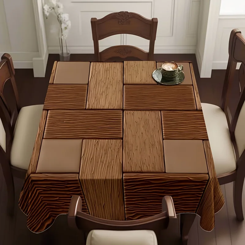 1pc high-end fashionable square tablecloth, a series of retro and simple pattern-printed items for table decoration