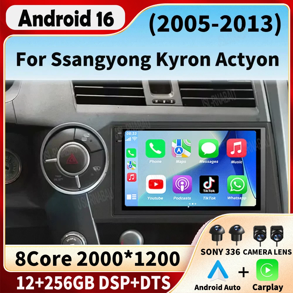 Android 16 For Ssangyong Kyron Actyon 2005 2006 2007 2008 2009 2010-2013 Car Radio Carplay GPS Bluetooth Multimedia Player Auto