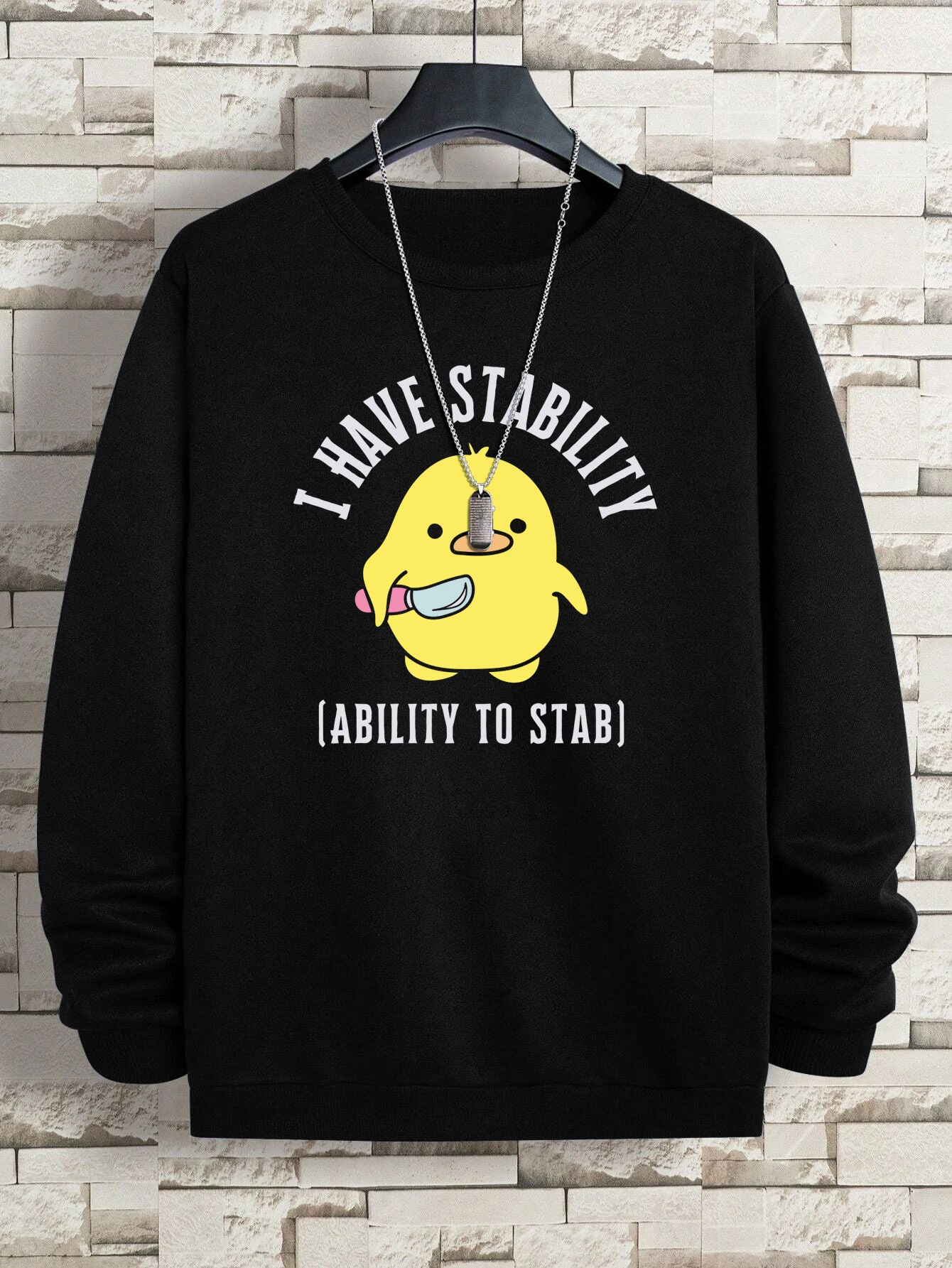 I Have Stability Ability To Stab Men Sweatshirt Fashion Casual Pullovervintage Loose Hoodies Korean Fleece Clothing