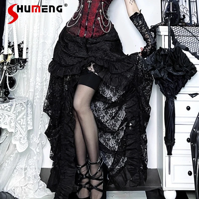 

Japanese Gothic Dark Black Style Witch Cosplay Costume Dress Batwing Sleeves Top Blouse Outfit Long Dresses For Women's Clothing