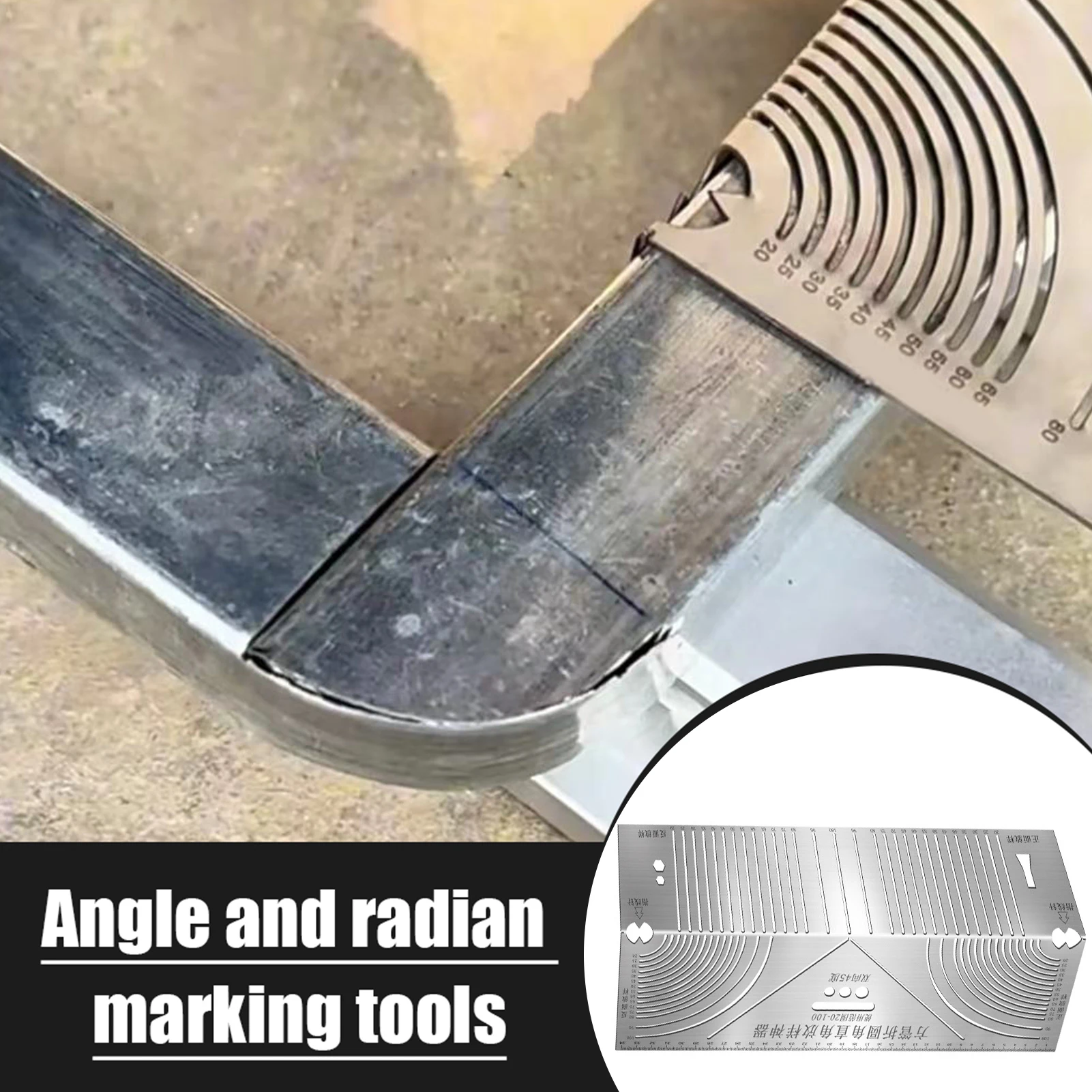 Strumento per marcatura ad angolo ed arco Scriber ad arco lineare regolabile a doppio scopo Scriber ad angolo retto Strumento di costruzione per tracciatore in acciaio inossidabile