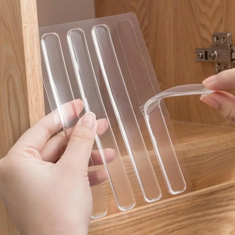 

Self Adhesive Buffer Strips Silicone Door Stopper Cabinet Bumpers Wall Protector Furniture Refrigerator Anti-crash Strips