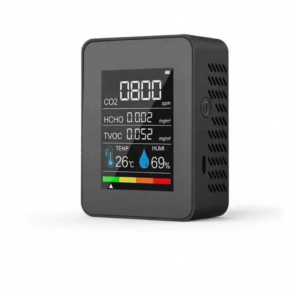 Smart Air Quality Tester Multi Parameter Detector Formaldehyde CO2 TVOC PM2 5 Monitor Humidity Temperature Analysis