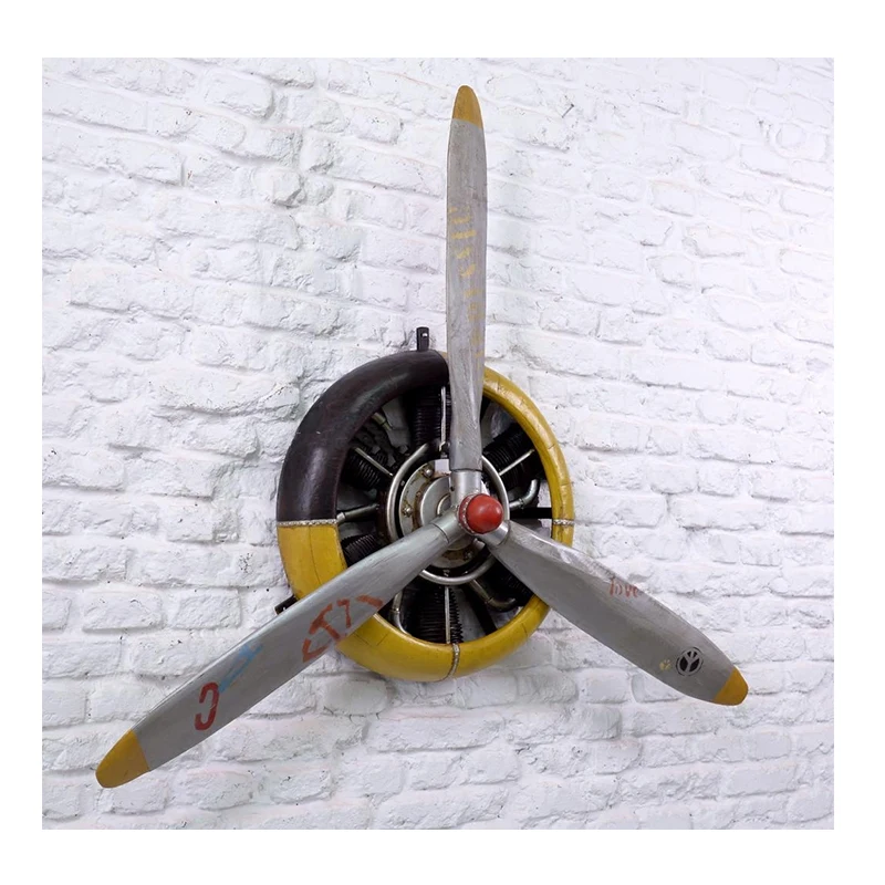 

Steampunk Bar Decoration Hanging Plane Restaurant Wall Propeller Model 3D Decoration Wall Hanging