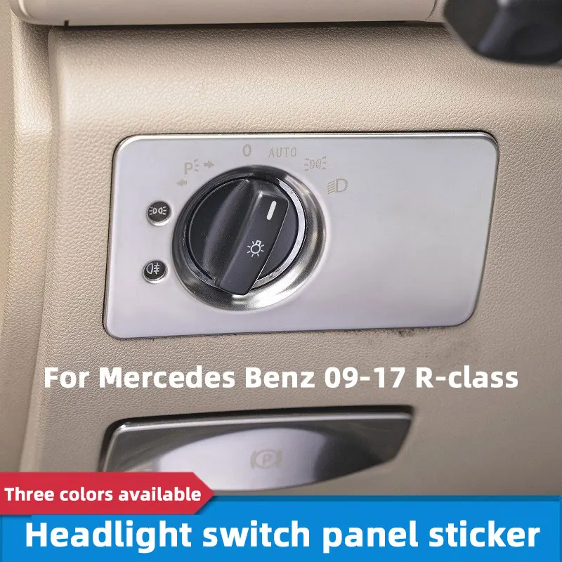 

Car Styling Headlight Switch Button Panel Strip Cover Sticker Trim For Mercedes Benz R Class R300 R320 R400 Interior Accessories