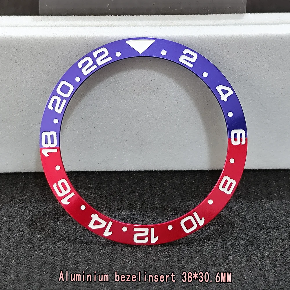 Inclinazione 38 * 30,6 mm lunetta per orologio in ceramica GMT e inserti per orologi subacquei adatti per 40 mm sostituzione di accessori Fashionistas