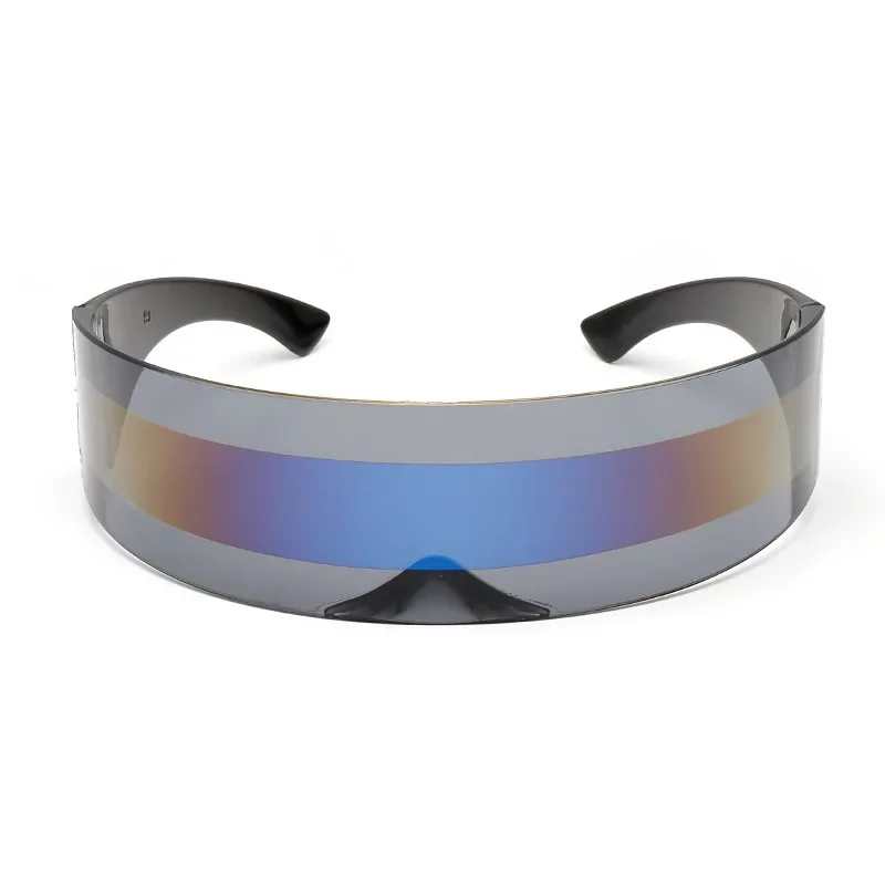 Futuristische schmale Cyclops Visier Sonnenbrille Laser Brillen UV400 Persönlichkeit verspiegelte Linse Kostüm Brillen Brille Männer Brille – Detail 2