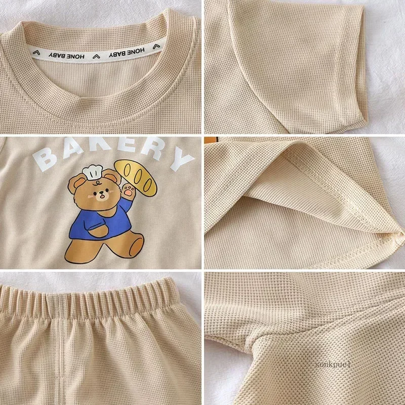 2Pcs Children Tshirt Shorts Sets Baby Summer Clothes Boy Girl Fashion Short Sleeve Pants Suit Leisure Outfits Kids Costume image 3