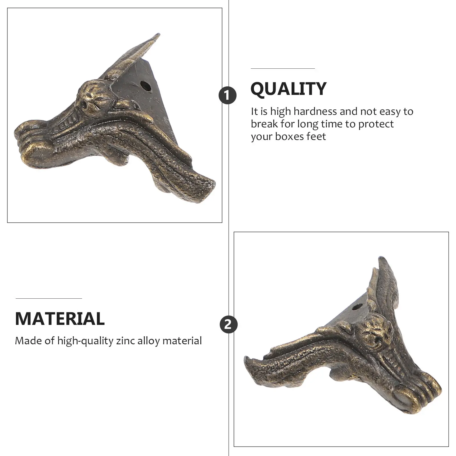 20Pcs High Hardness Zinc Alloy Retro Box Legs Wooden Case Legs Jewelry Box Feet Furniture Leg Corners Protective Decorative