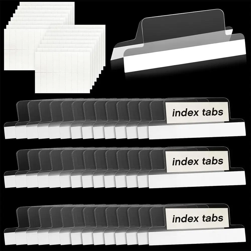 25pcs Storage Bins Self-adhesive Index Tabs Index Label File Storage File Storage Folder Page Separation Pockets File Management