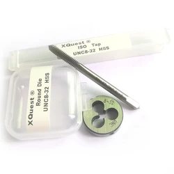 2pcs Right hand Unified thread tap and die set Fine screw dies taps UNC UN 0-80 1-64 2-56 4-40 5-40 6-32 8-32 10-24 12-24 1/4 #0