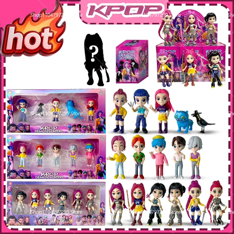 2026 NEW Anime KPop Devil Hunter Doll Vinyl Toy Rumi Mira Zoi Character Vinyl Mask Blind Box Ornament Toy Christmas Gift