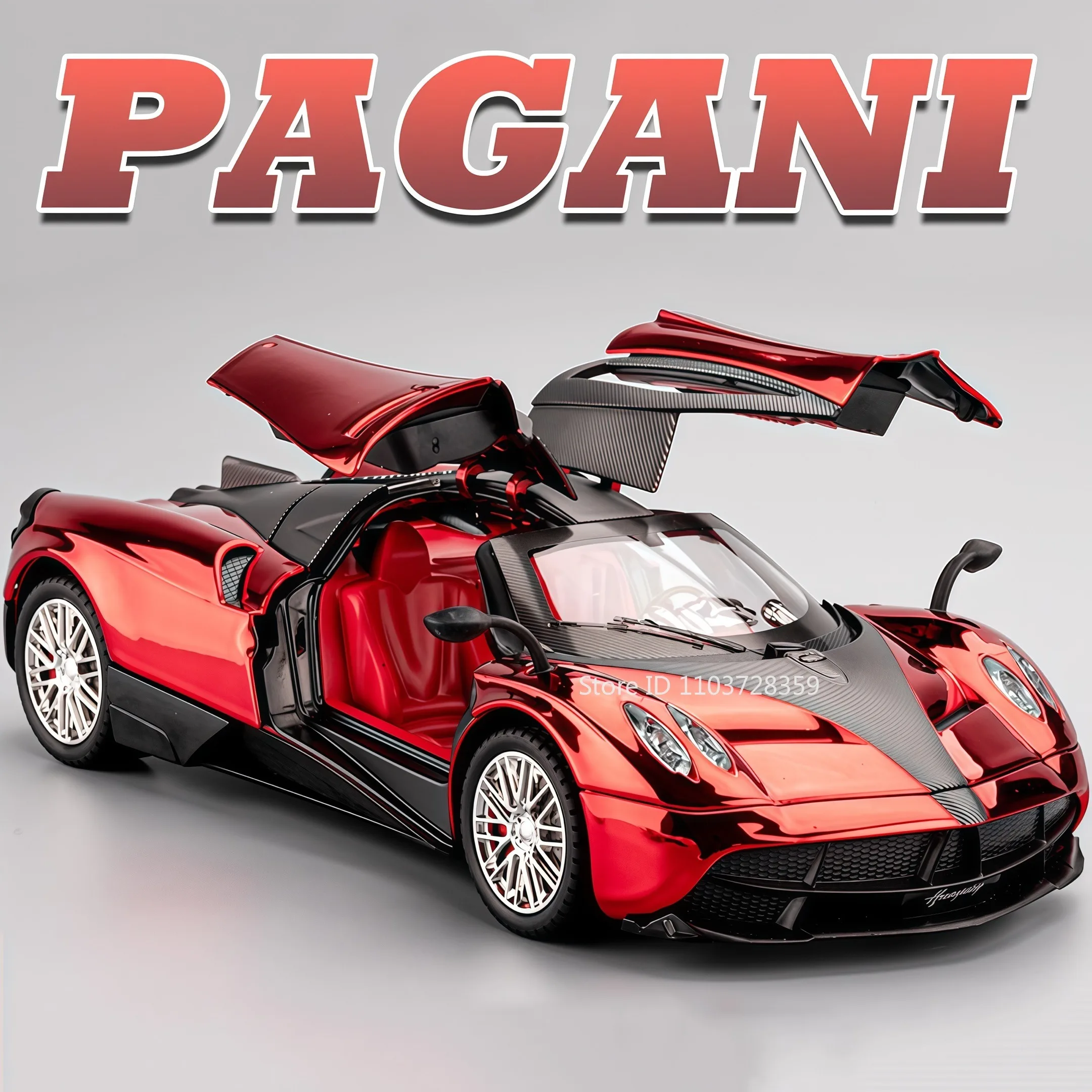 1:24 Pagani Huayra Zonda لعبة نماذج السيارات الرياضية سبيكة دييكاست سيارات خارقة صغيرة أبواب ضوء الصوت مفتوحة التراجع للهدايا الأولاد #1