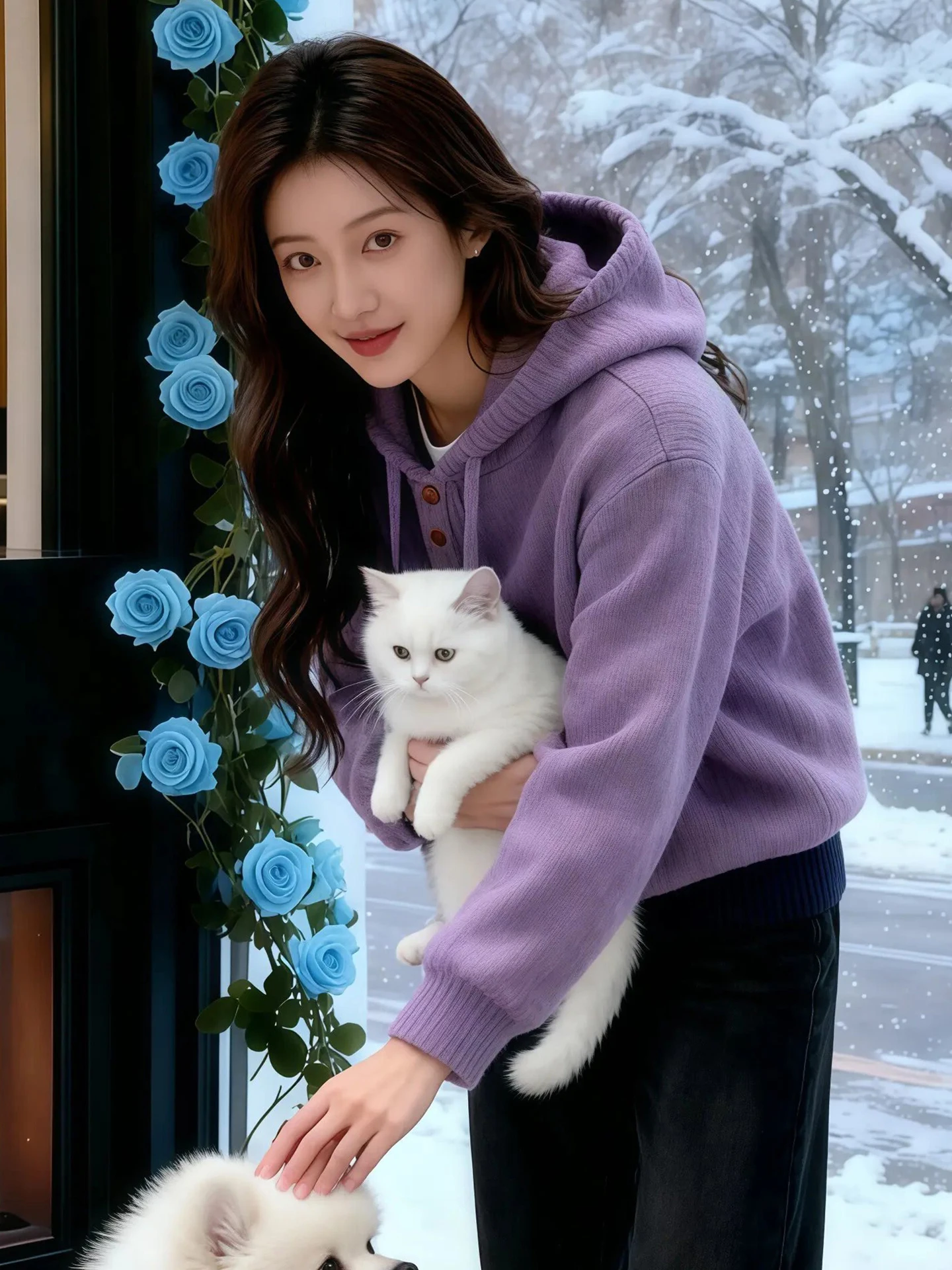 Capispalla da donna con cappuccio lungo Sve in puro colore confortevole maglione lavorato a maglia alla moda Top anti-età invernale Faion Design