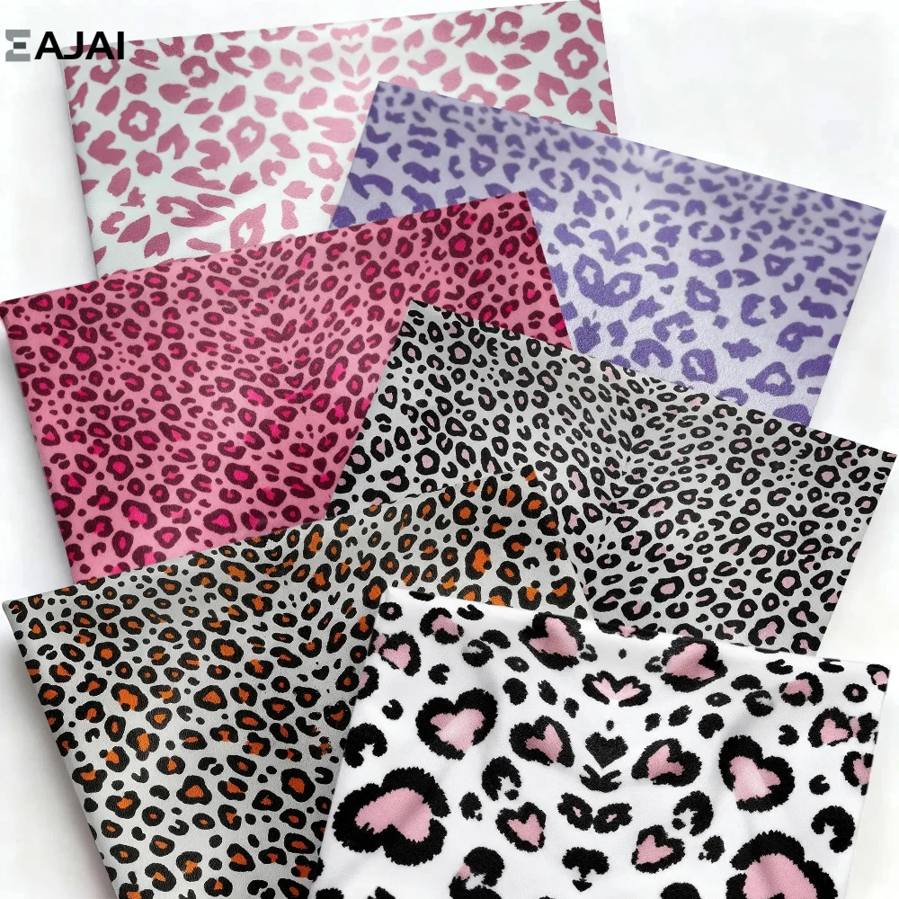 

Blackcurrant Purple Leopard Print Fabric Cloth Double Sided Twill Material Soft for DIY Sewing Dress Patchwork Craft