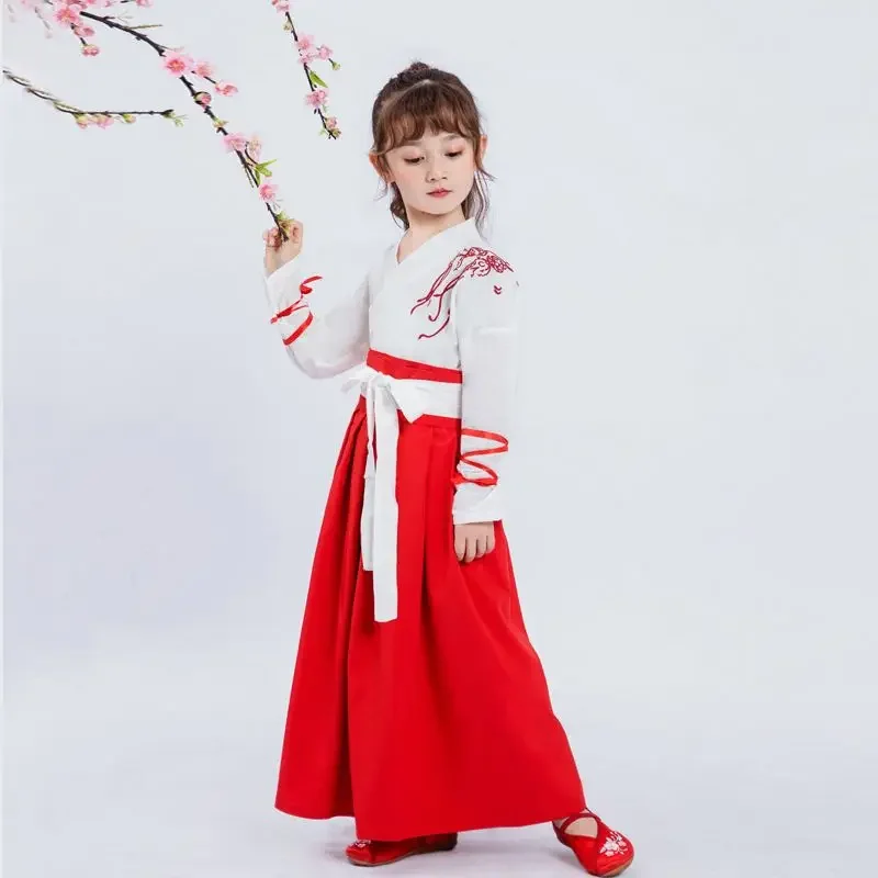 Kimono Traditionnel en Porcelaine de Cosutporcelaine pour Enfant, Costume de Samouraï Brodé avec Grue Haori, Robe de ixCosplay pour Bébé Fille et Garçon