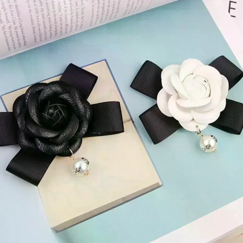 Camellia Pearl Bowknot Diy Hair Accessories Corsage Collar Flower Ladies Bag Bag Keychain Mobile Phone Case Chain