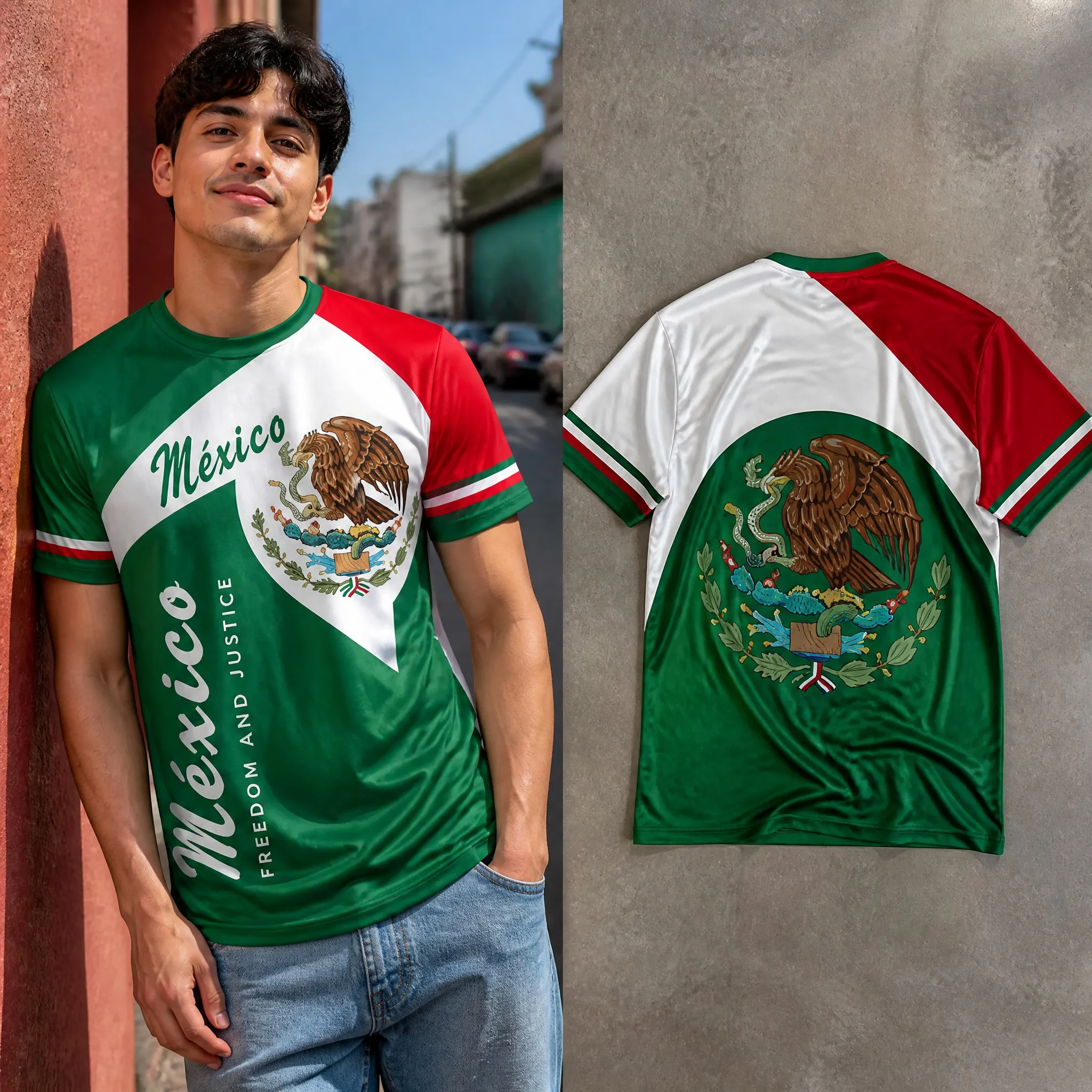 Mens Fashion Mexico - T-shirt à col rond pour homme,