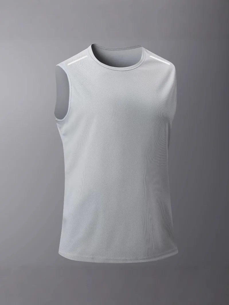 

Summer quick-drying sports sleeveless T-shirt for men's European size crossover vest short-sleeved men's fitness clothes