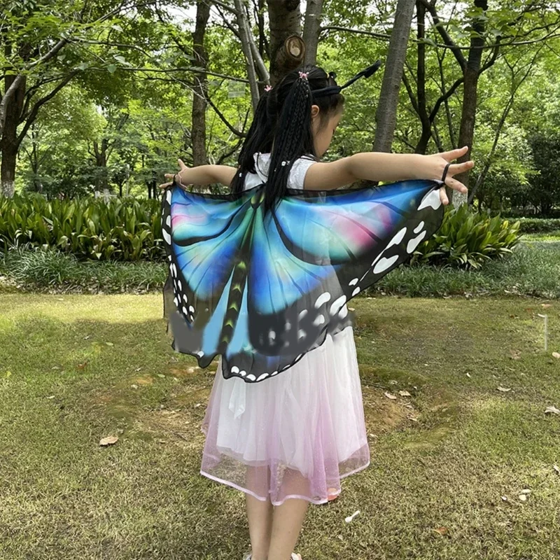 13 สีสาวฮาโลวีนบทบาทเล่น Fairy ปีกผีเสื้อ Cape 118*48 ซม.ปาร์ตี้คอสเพลย์เครื่องแต่งกาย PROP เจ้าหญิงเสื้อผ้าเวทีสวมใส่