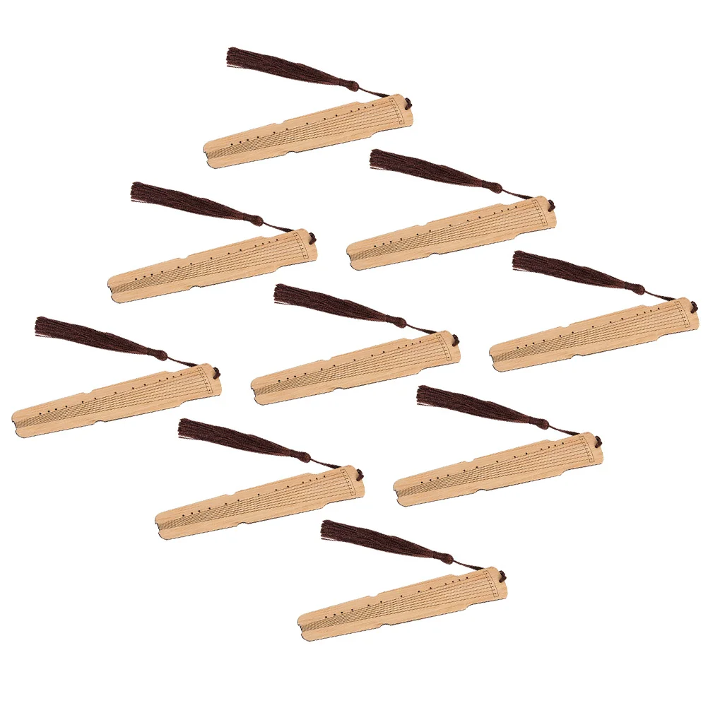 12Pcs Bamboo Chinese Zither Bookmark Creative Eco-Friendly Stylish Gift for Readers Students Graduates Classic Chinese Style