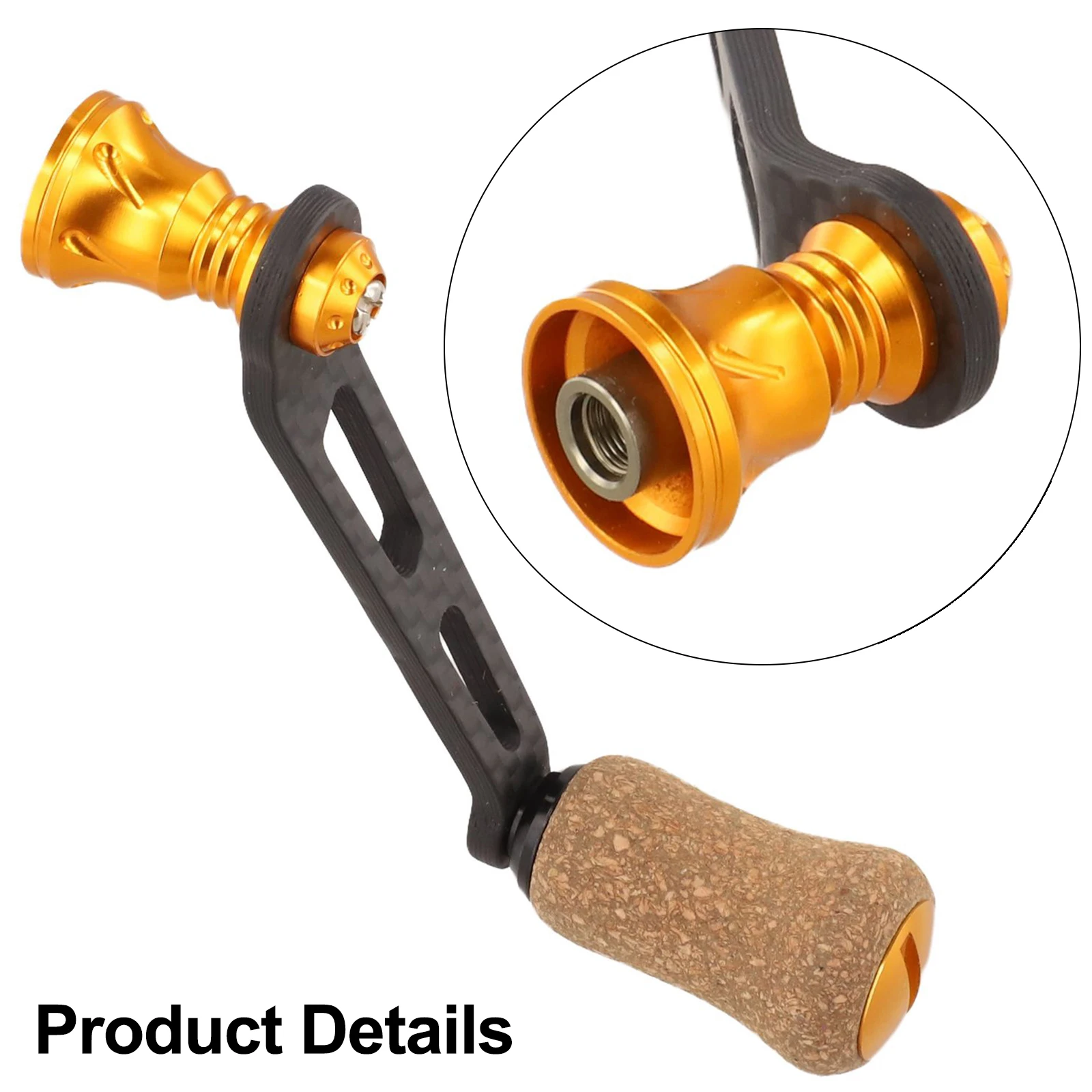 1pc Carbon Fiber 70mm Round Knob Handle With Bearings Screw In Reel Part For Daiwa For Salamandura Fishing Accessories