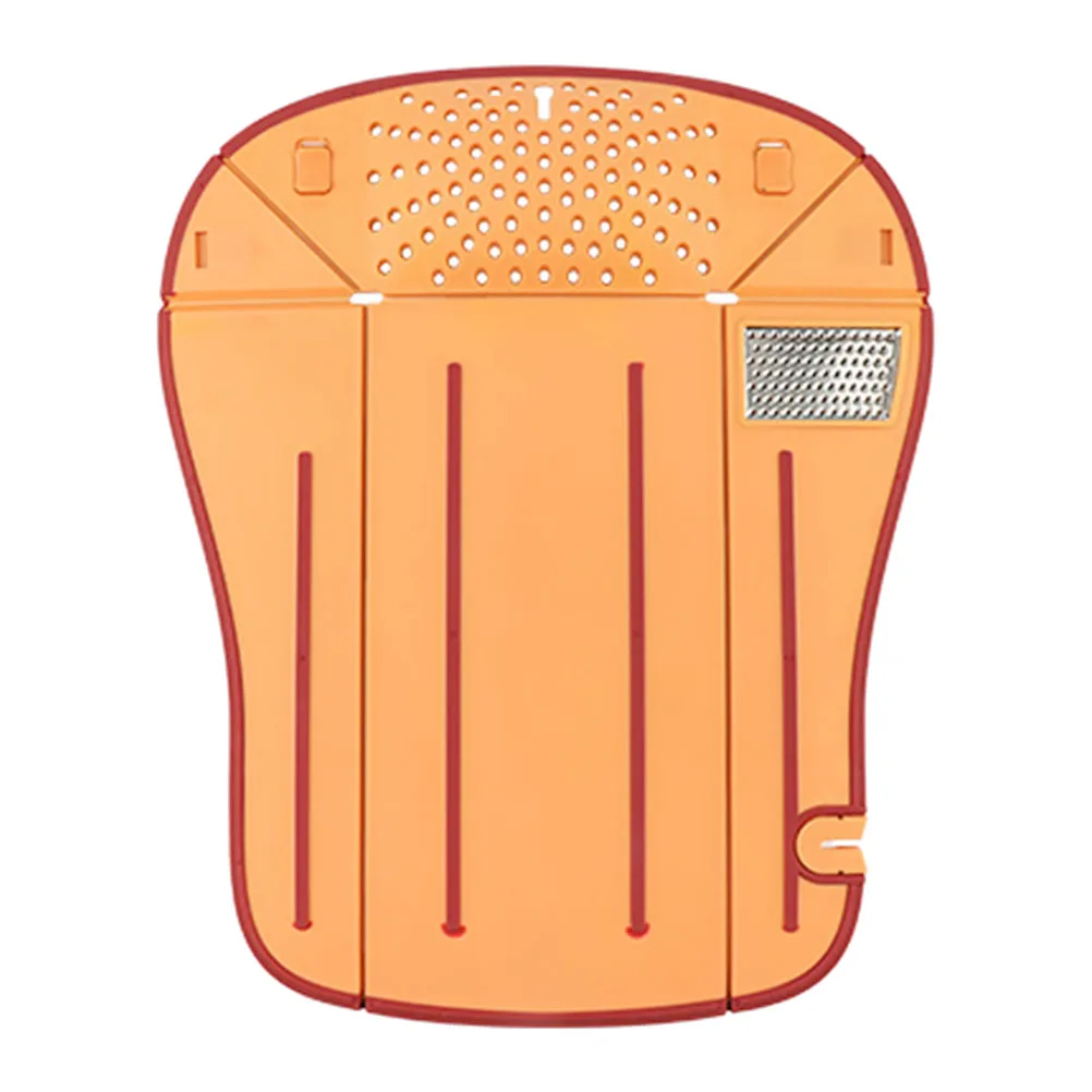 

Folding Cutting Board Stainless Steel Plastic Chopping Draining Basket Multipurpose Kitchen Garlic Paste Vegetable Washing