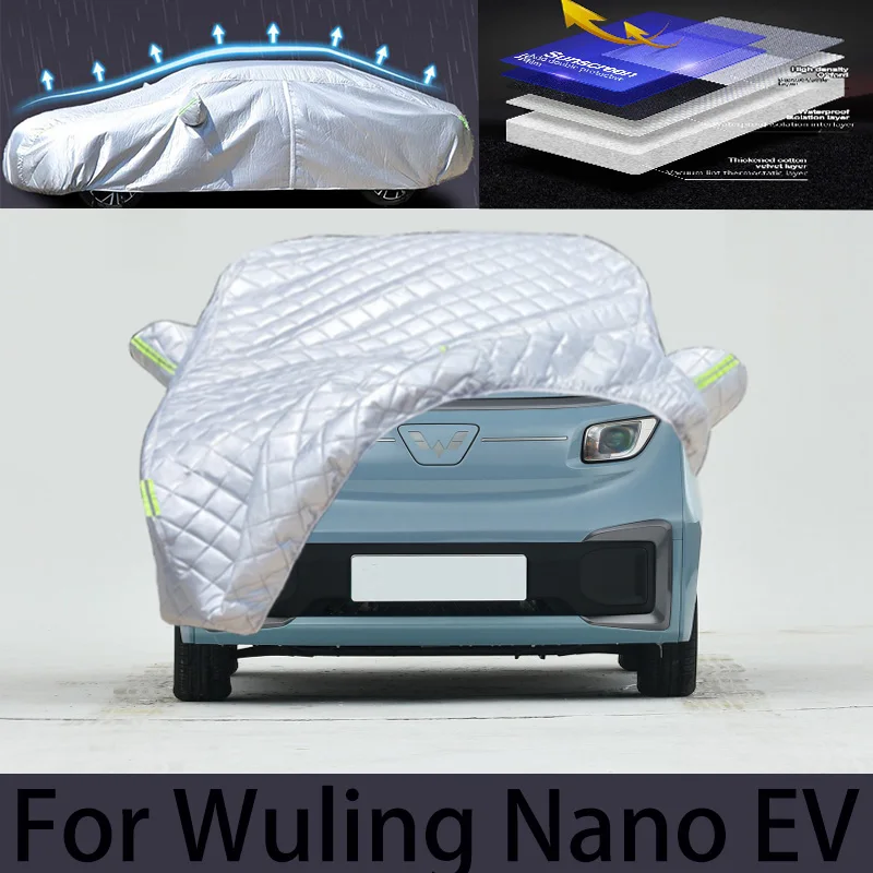 

Для WULING NANO EV чехол для предотвращения града защита от дождя, защита от царапин, защита от пилинга краски, автомобильная одежда